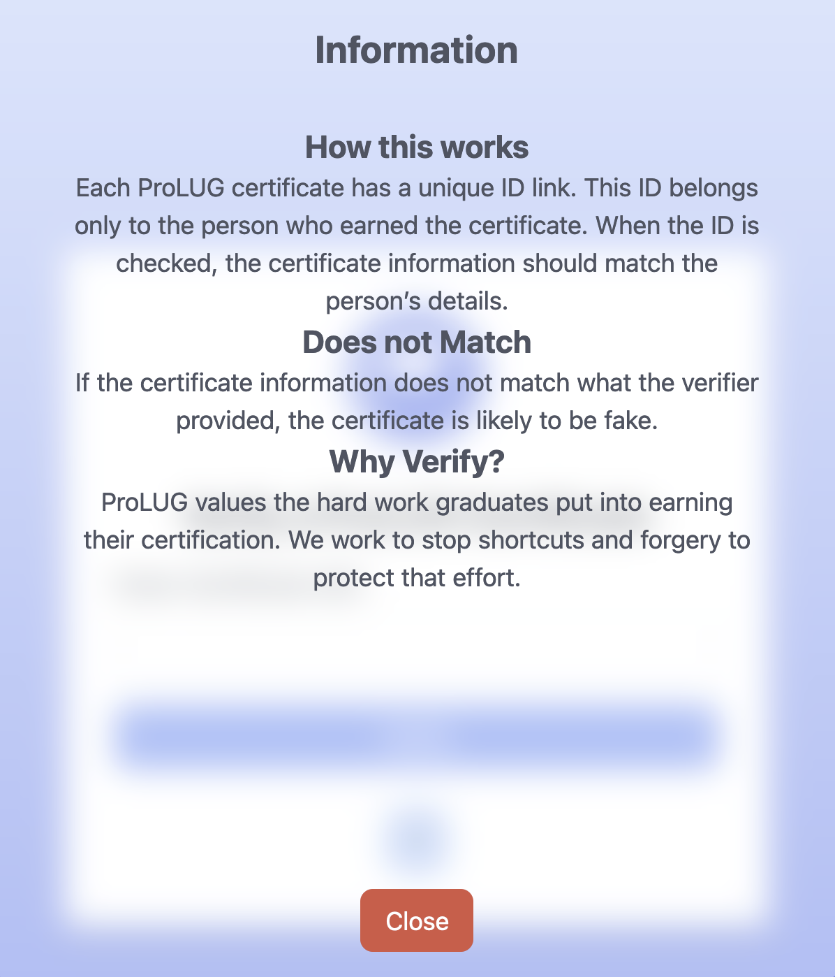 Capture of additional info pop-up