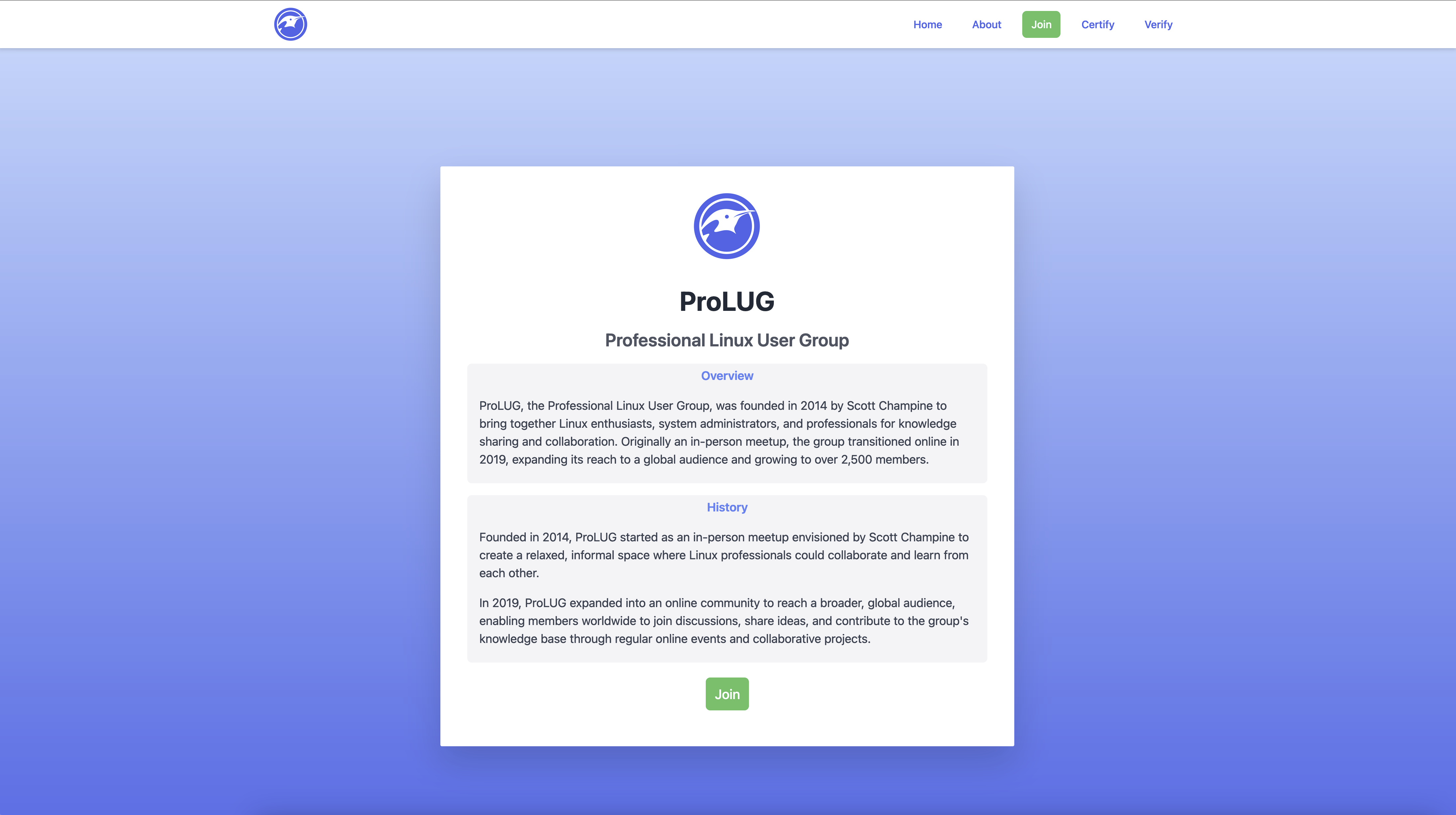 ProLUG About Page