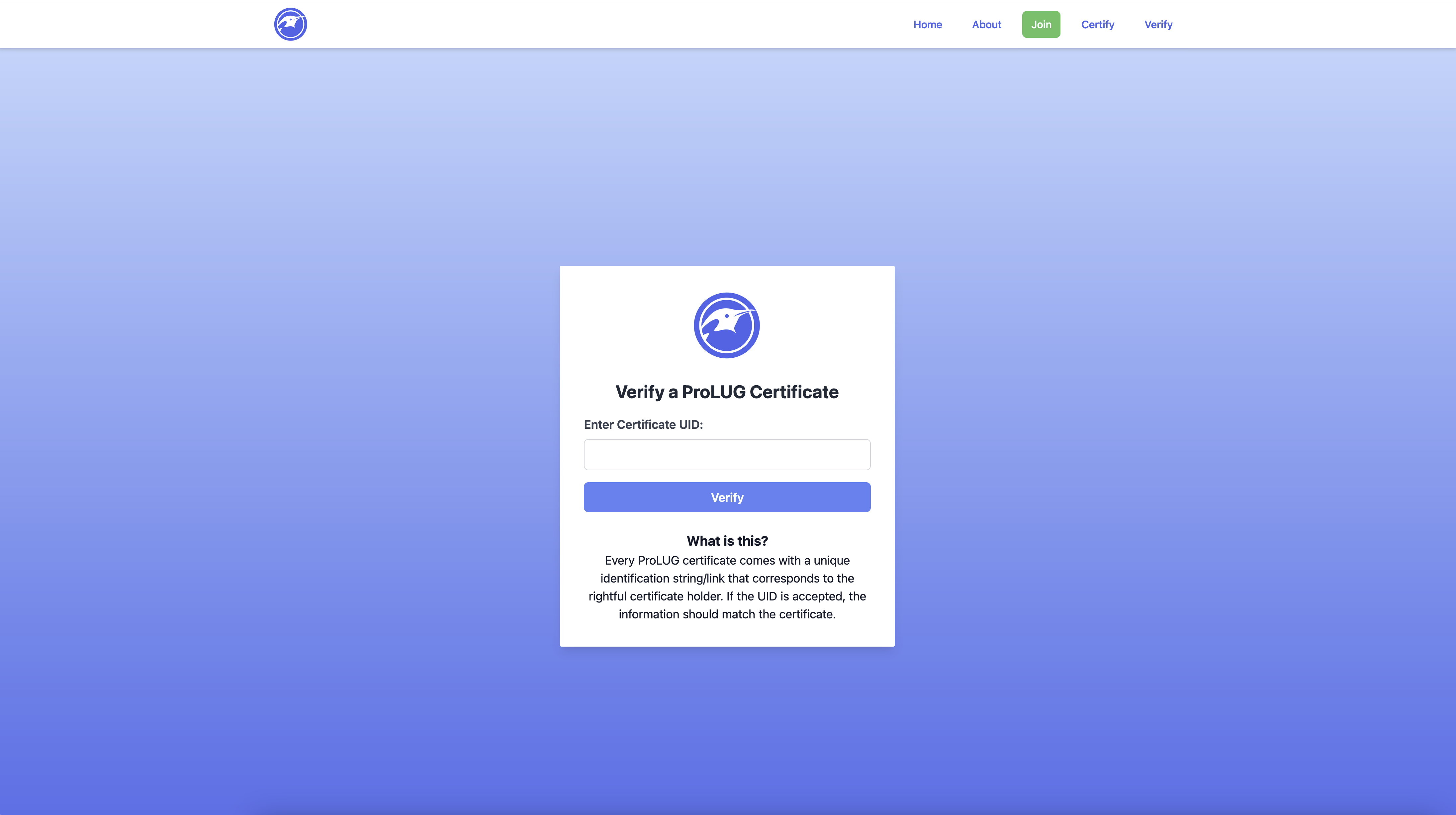 ProLUG Verify Step 1