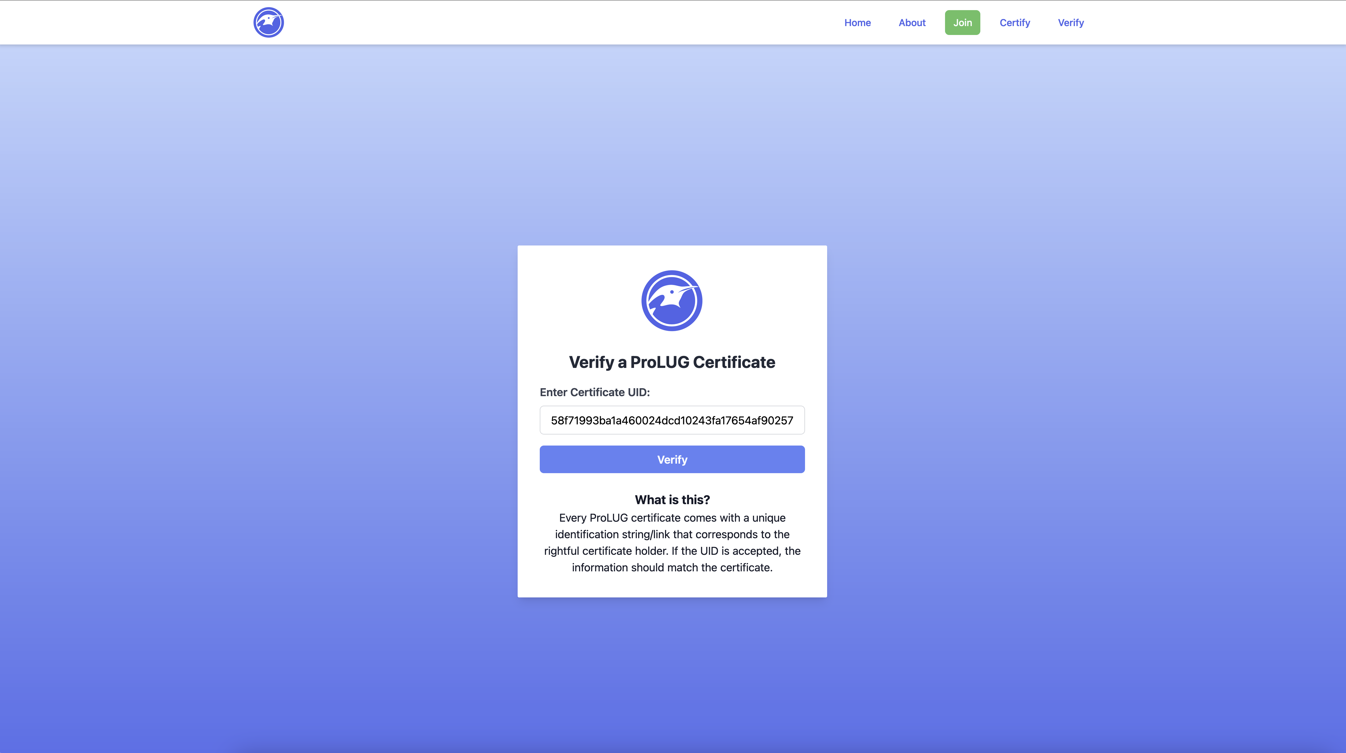 ProLUG Verify Step 2